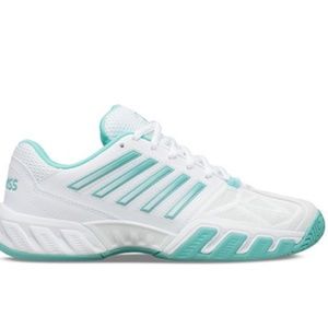 K-Swiss White and Blue Tennis Shoes